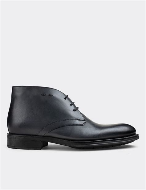 Black Calfskin Leather Classic Shoes - Deery