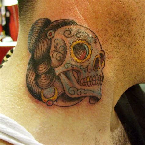 Skull Neck Tattoo | Opie Ortiz