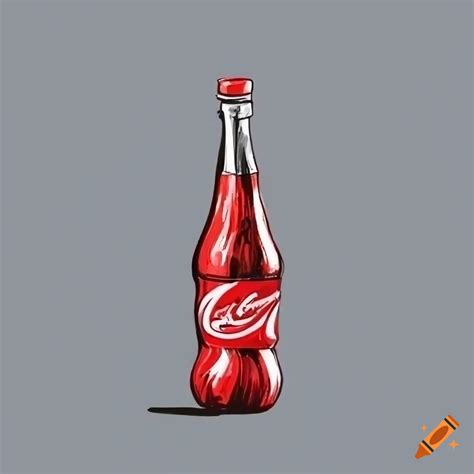 Cokinha bottle illustration with red background