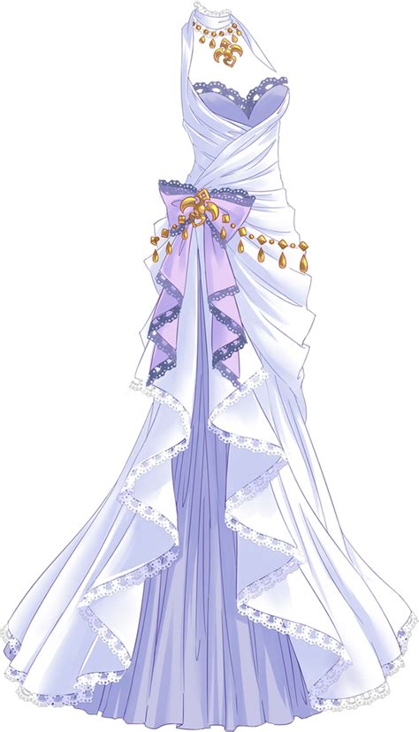 White dress body jewelry purple bow queen princess | Dress sketches ...