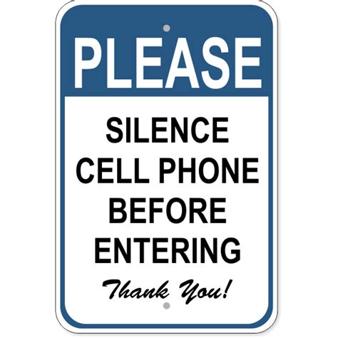 Silence Cell Phone Aluminum Sign | 18" x 12" - Customsigns.com