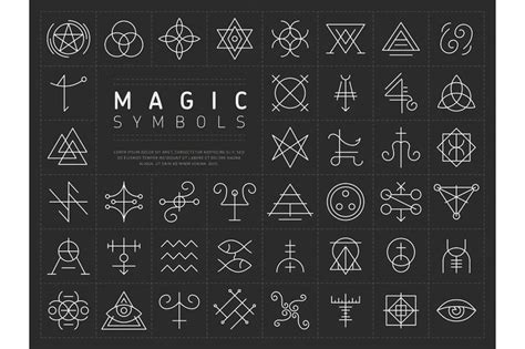 the symbols for magic symbols are drawn in white ink on a black ...