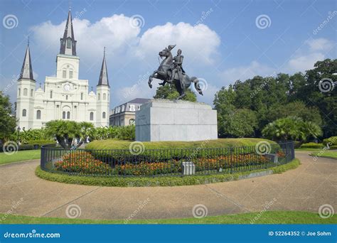 Andrew Jackson Statue & St. Louis Cathedral, Jackson Square in New ...