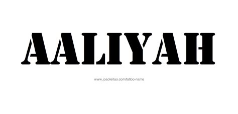 Aaliyah Name Tattoo Designs