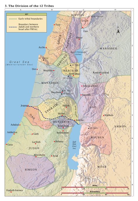 3. The Division of the 12 Tribes | Geografia mapas, Mapa fisico de ...