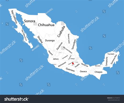 Morelos Mexico Vector Map Silhouette Isolated Stock Vector (Royalty Free) 312733415 | Shutterstock