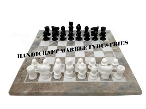 Marble Chess Board With Marble Chess Pieces Cream Color - Etsy