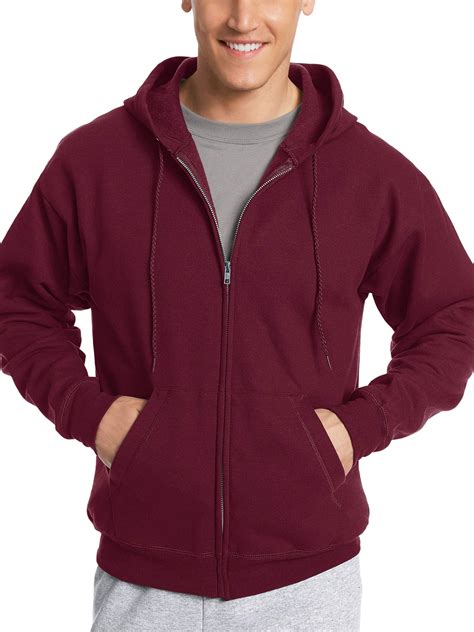 Hanes Men's Ecosmart Fleece Zip Pullover Hoodie with Front Pocket - Walmart.com