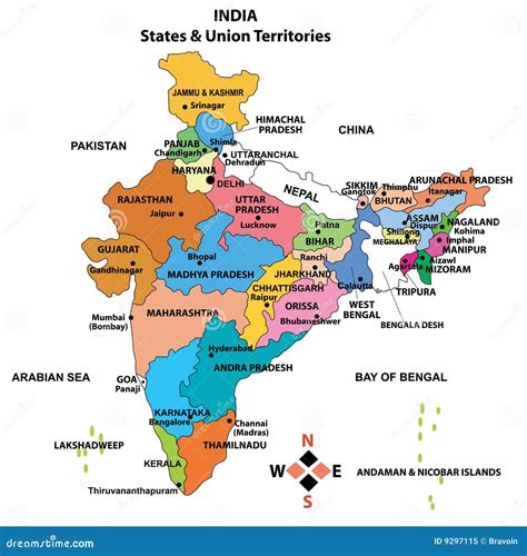 Detailed Map Of India Royalty Free Stock Photo - Image: 9297115