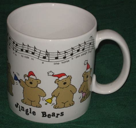 Russ Jingle Bears Christmas 11oz Coffee Mug Music Notes Bells Santa Hat #HY07 #Russ | Mugs ...