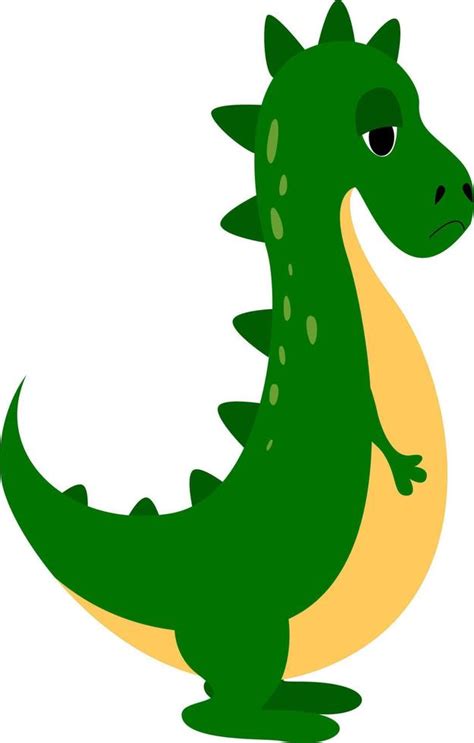 Green dinosaur, illustration, vector on white background. 13610955 ...