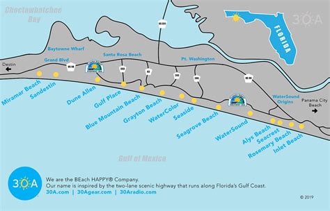 Map of Scenic 30A and South Walton, Florida - 30A
