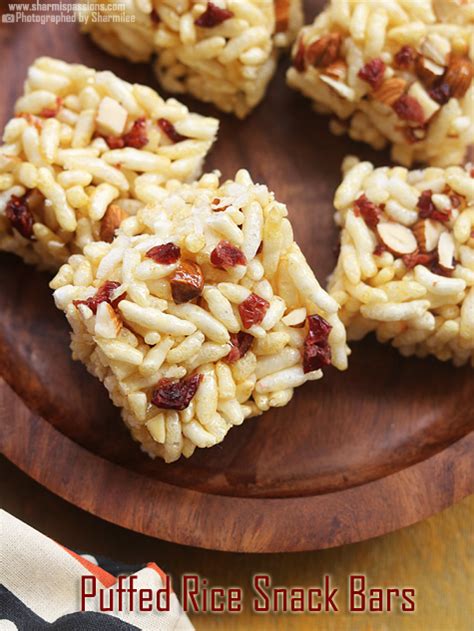 Puffed Rice Snack Bar Recipe - Sharmis Passions