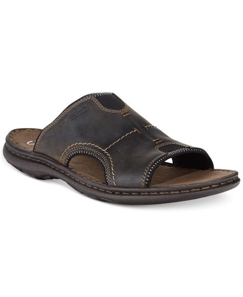 Clarks Brigham Catch Slide Sandals in Dark Brown Nubuck (Brown) for Men - Lyst