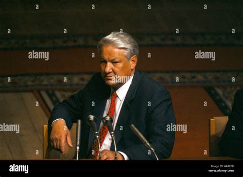 BORIS YELTSIN BORIS YELTSIN IN RUSSIAN PARLIAMENT AFTER HARDLINERS ATTEMPTED COUP MOSCOW 1991 ...