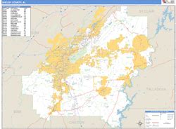 Shelby County, AL Zip Code Wall Map Basic Style by MarketMAPS