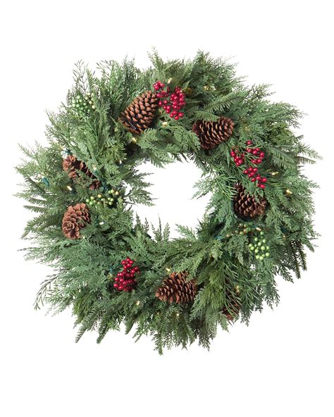 Winter Evergreen Christmas Wreaths & Garlands | Balsam Hill | Artificial christmas wreaths ...