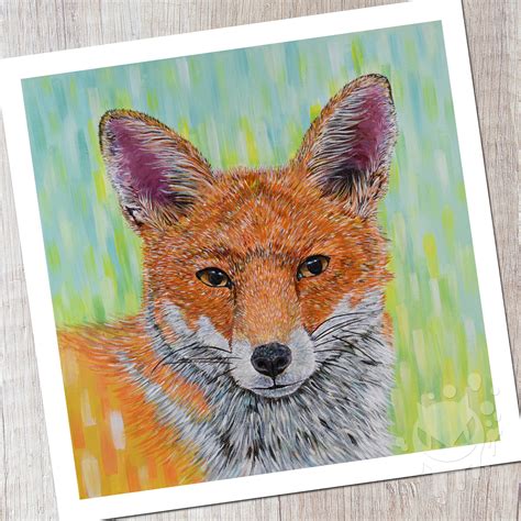 Mr Fox Fine Art Print fox art fox picture fox painting | Etsy