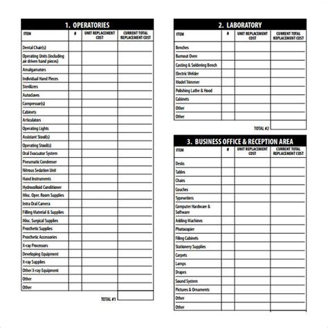 Office Supply Inventory Templates