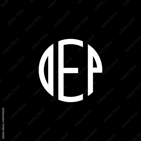 DEP letter logo design. DEP letter in circle shape. DEP Creative three letter logo. Logo with ...