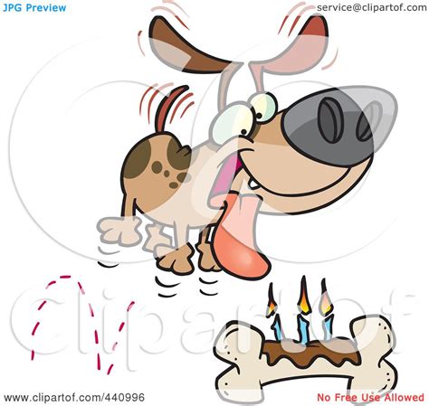 Royalty-Free (RF) Clip Art Illustration of a Cartoon Birthday Dog With ...