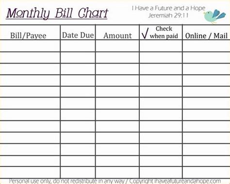 Bill Organizer Spreadsheet - Professionally Designed Templates