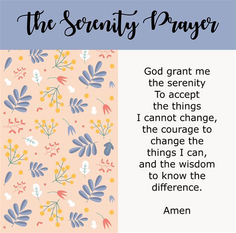 The Serenity Prayer Version - 10 Free PDF Printables | Printablee