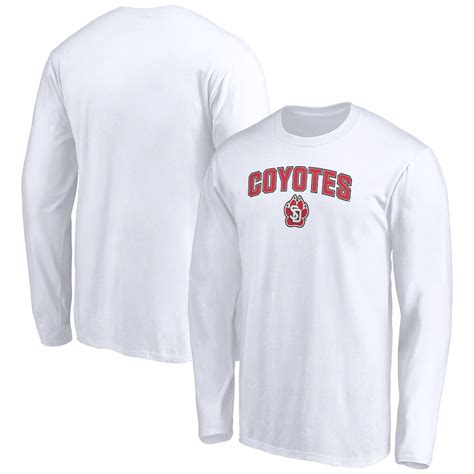 South Dakota Coyotes White Proud Mascot Long Sleeve T-Shirt