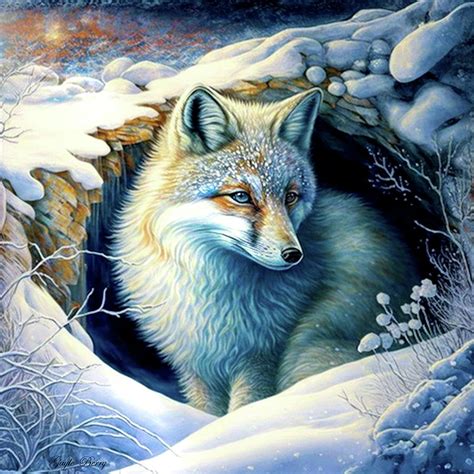 Arctic Fox In Den Mixed Media by Gayle Berry - Pixels