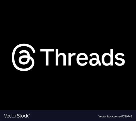 Threads by instagram logo meta social media white Vector Image