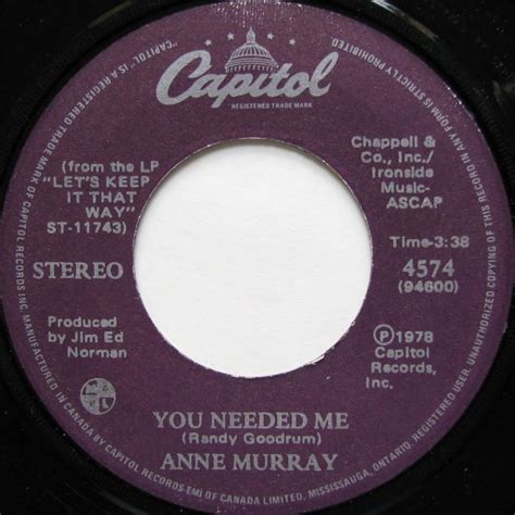 Anne Murray - You Needed Me (1978, Vinyl) | Discogs