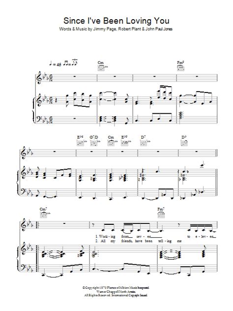 Since I've Been Loving You by Corinne Bailey Rae Sheet Music for Piano ...