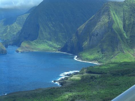 Molokai Cliffs and Kalaupapa Peninsula on the windward side of the island