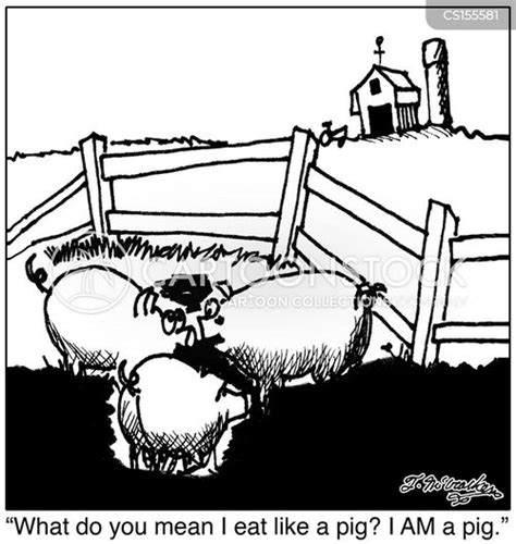 Eating Like A Pig Cartoons and Comics - funny pictures from CartoonStock