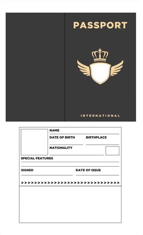 Naturalization certificates: Mock passport template