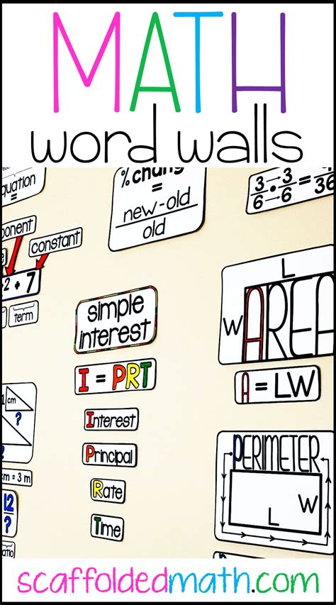 Math Word Walls | Math word walls, Middle school math classroom, High school math