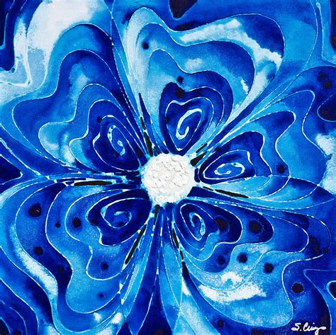 New Blue Glory Flower Art - Buy Prints Painting by Sharon Cummings