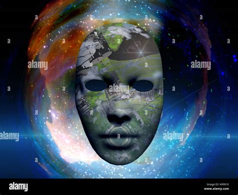 Mask with O'Neill cylinder in the space Stock Photo - Alamy