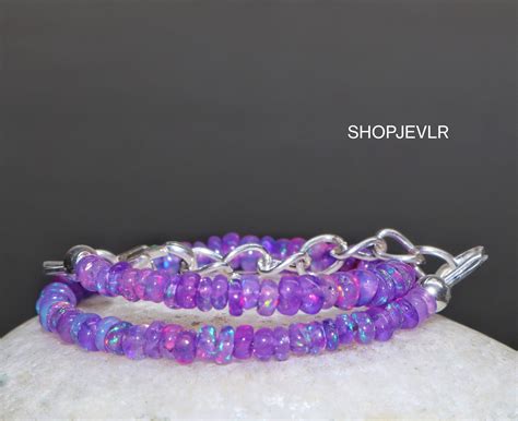 AAA Ethiopian Opal Beaded Bracelet Natural Lavender Opal - Etsy