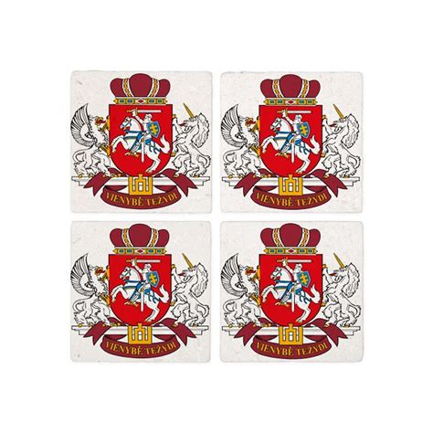 Lithuania Coat of Arms Tile Coaster by flagsandcoats