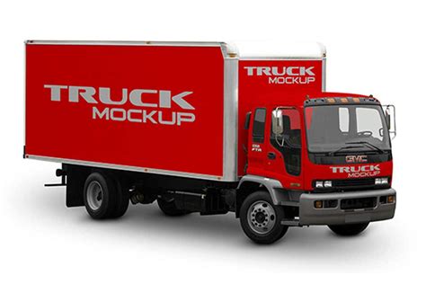 Free Download Delivery Truck Mockup in PSD - Designhooks