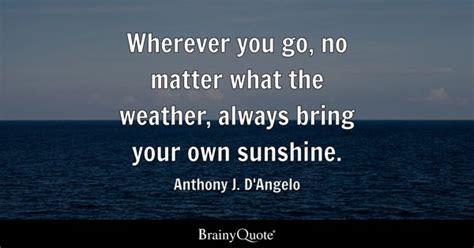 Wherever you go, no matter what the weather, always bring your own ...