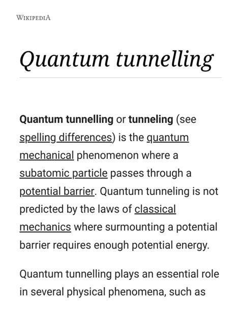 Quantum Tunnelling - Wikipedia | PDF | Quantum Tunnelling | Quantum ...