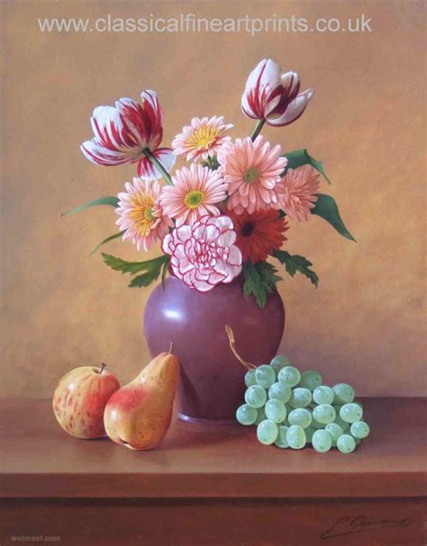 Fruit And Flowers Still Life Painting By Philip Gerrard 2