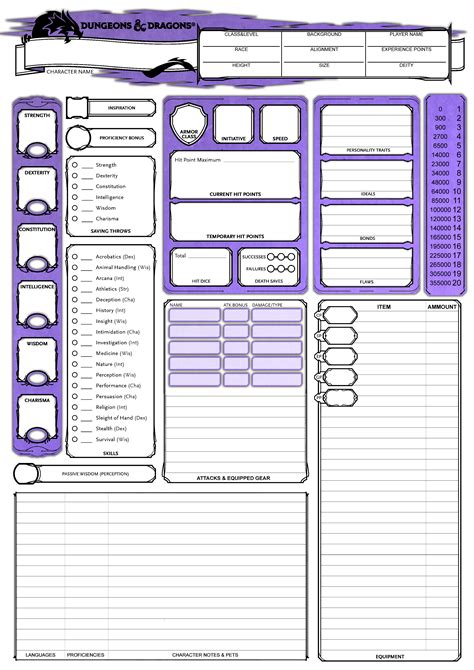 Coloured Sheets by VinceEPX | Character sheet template, Dnd character ...