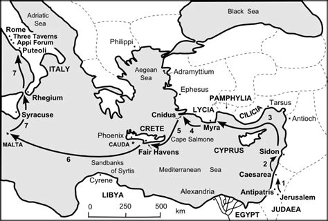 Map of Paul's Journey to Rome Paul's Missionary Journeys, Rome Map, Church Camp, Antioch, Rome ...