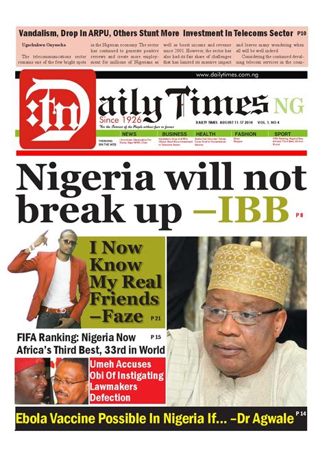 Daily times e newspaper issue 4 by Daily Times of Nigeria - Issuu