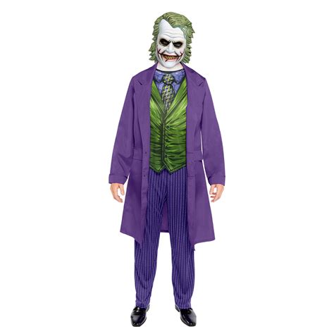 Adults Movie Joker Fancy Dress Costume Halloween Mens Dark Knight ...