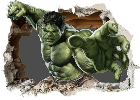 Marvel The Incredible Hulk 3D Wall Crack Wall Smash V0404 Wall Sticker ...