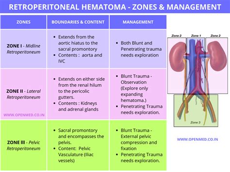 Retroperitoneal Hematoma - Zones & Management